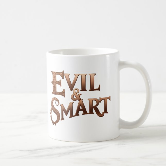 Evil&Smart, nur Schrift, text only Kaffemugg (Höger)