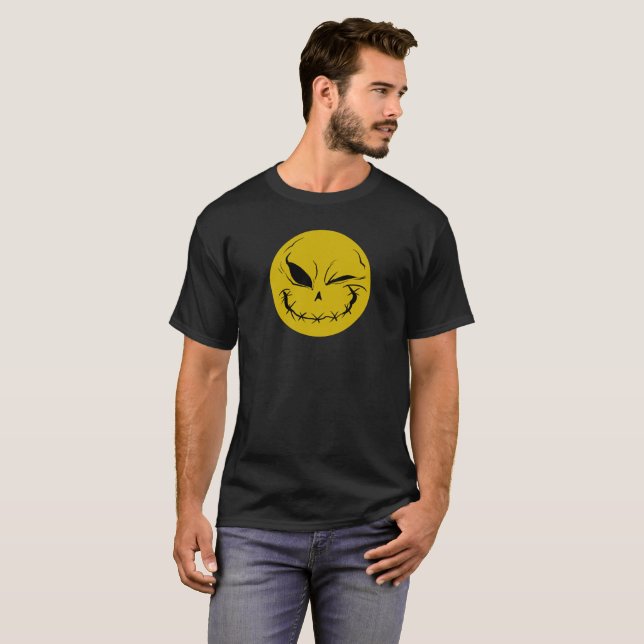 Evil Smiely Winkey Ansikte T-shirt (Hel framsida)