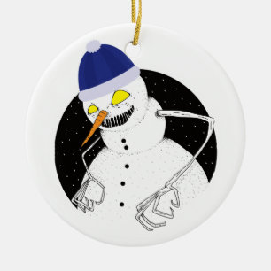 Evil Snögubbe Julgransprydnad Keramik