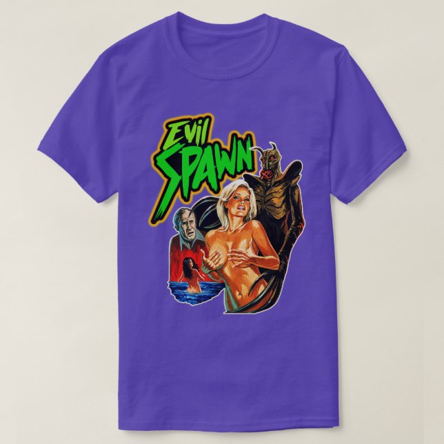 Evil Spawn Cult Classic Horror Fläkt Art T Shirt (Design framsida)