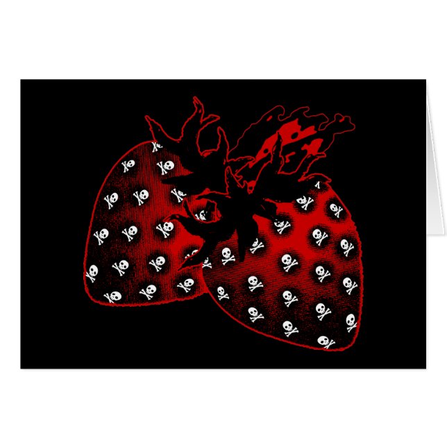 Evil Strawberry Hälsningskort (Framsidan Horizontal)