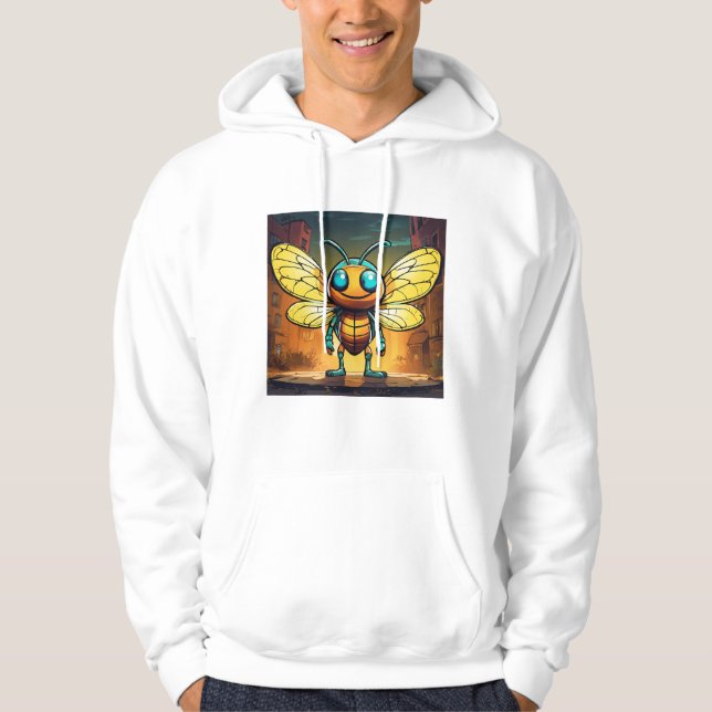 "Evil Tecknad Mosquito T-Shirt Hoodie (Framsida)