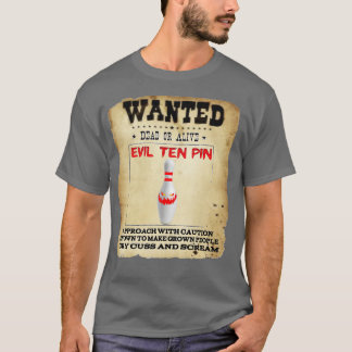 Evil Ten Pin 10 Funny Bowling Kortärmad T Shirt