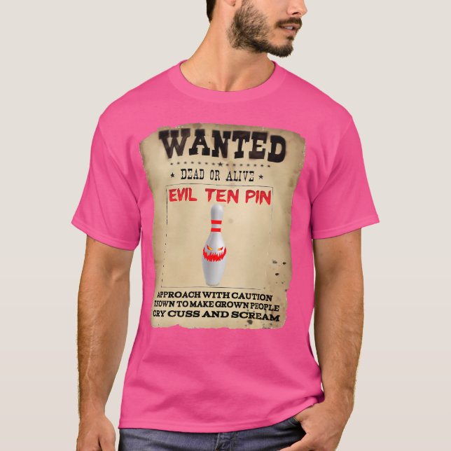Evil Ten Pin 10 Funny Bowling T Shirt (Framsida)