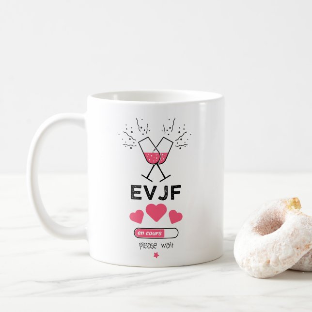 EVJF en cours please wait Kaffemugg (Med munk)