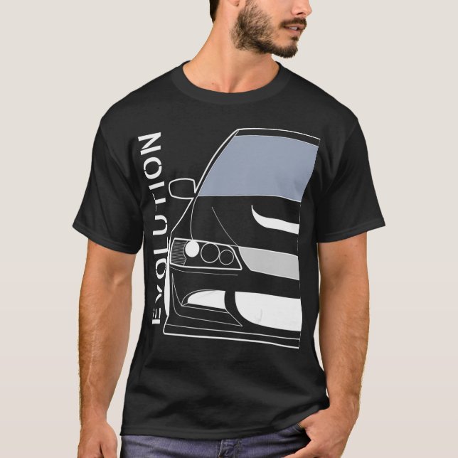 Evo 8 Design Turbo JDM Classic Legends  T Shirt (Framsida)