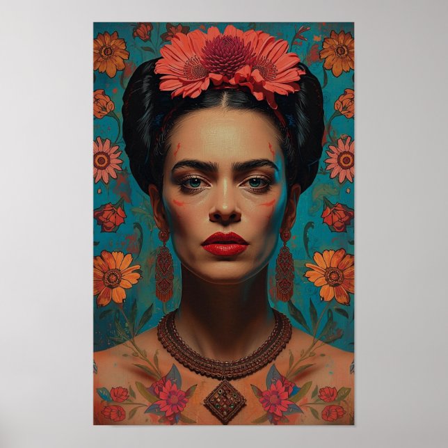 Evokativ Surreal Porträtt | Mörk Uttrycksfull Kons Poster (Framsidan)
