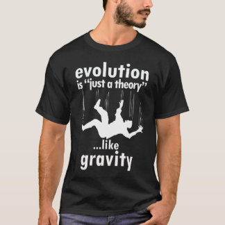 Evolution är precis teorimanar skjorta tee