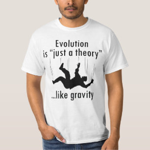 Evolution är precis teorimanar skjorta tee