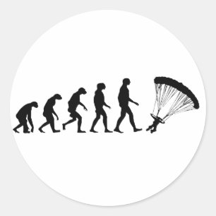 Evolution av att hoppa fallskärm runt klistermärke