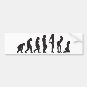 Evolution av den roliga bildekalet för kvinnor bildekal