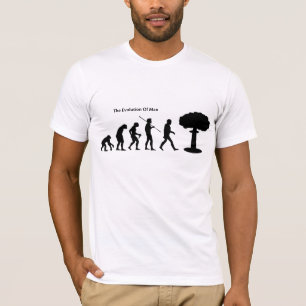 Evolution av den Sattrical för man (vit) T-tröja T-shirt