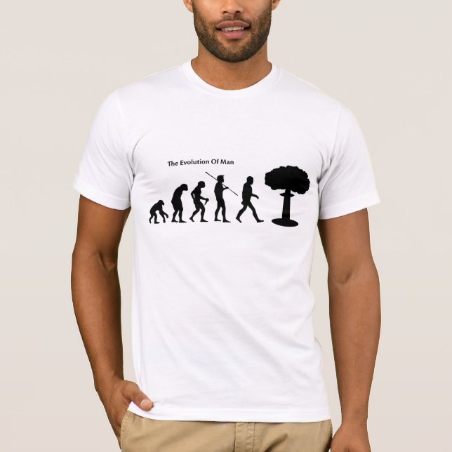 Evolution av den Sattrical för man (vit) T-tröja T-shirt (Framsida)
