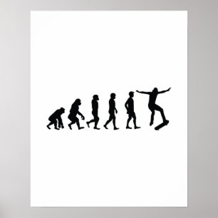 Evolution av den Skateboarding roliga gåvan för Poster