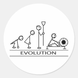 Evolution av manen med rodd runt klistermärke