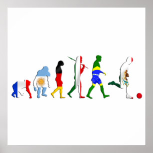 Evolution av mexicansk Futbol fotboll fläktar Poster