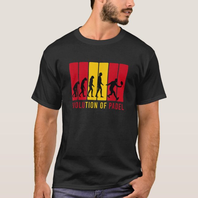 Evolution av Padel Tennis Design Present till Pade T Shirt (Framsida)