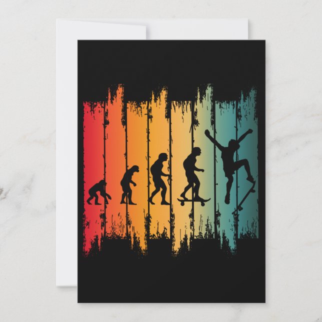 Evolution Av Skateboardåkare Skater Inbjudningar (Framsida)