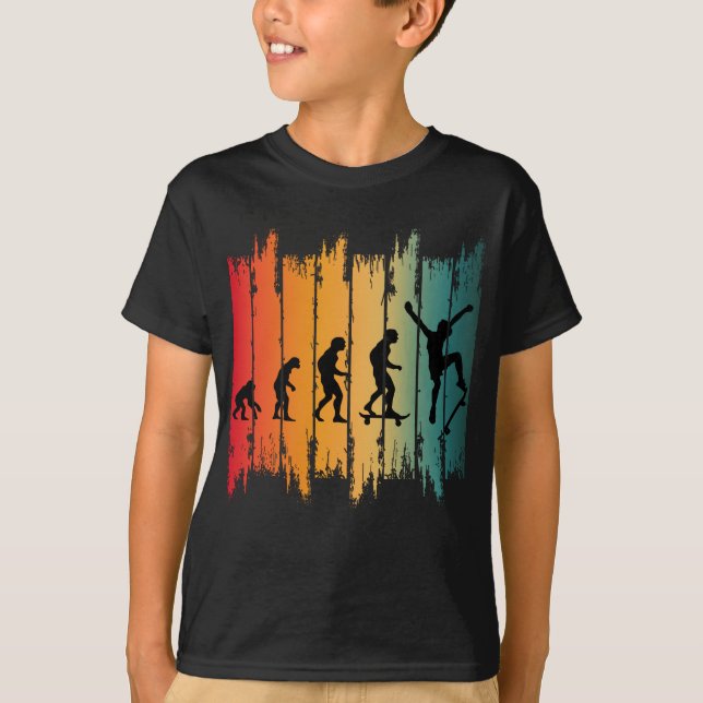 Evolution Av Skateboarding Skater T Shirt (Framsida)
