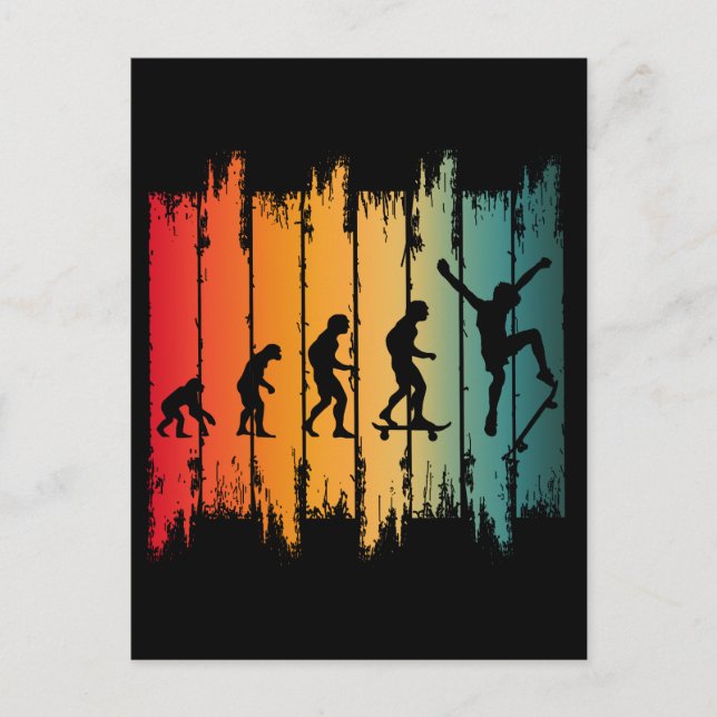 Evolution Av Skateboarding Skater Vykort (Framsida)