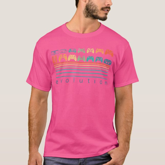 Evolution av spelkontroller 80- och 90-tal Retro-s T Shirt (Framsida)