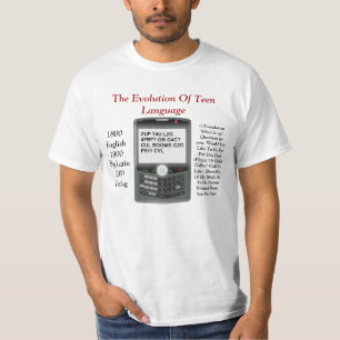 Evolution av tonåring språk t shirt
