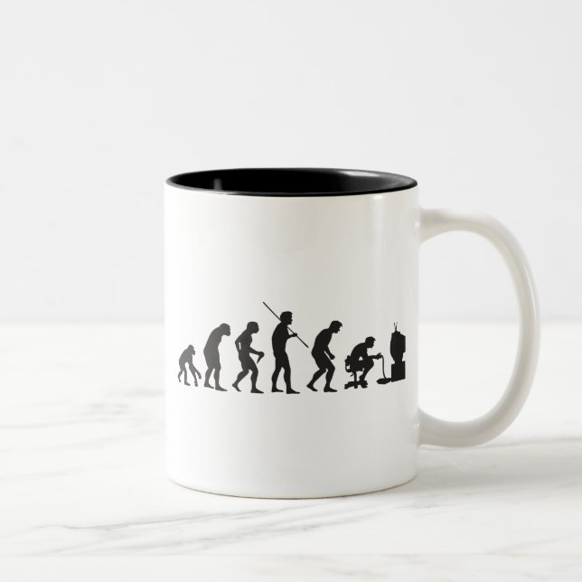 Evolution av videospel som spelar gameren Två-Tonad mugg (Höger)