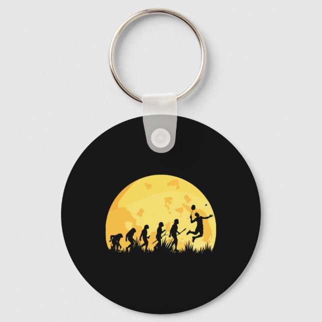 Evolution Badminton Bright Badminton Player Gift Nyckelring (Framsida)