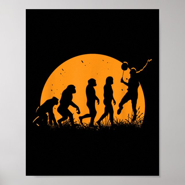 Evolution Badminton Player _ Racket Shuttle Poster (Framsidan)