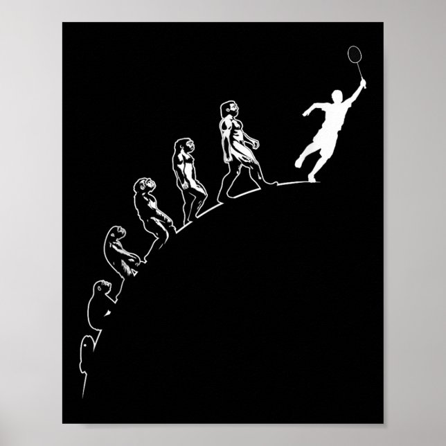 Evolution Badminton Shuttle Art Sport  Poster (Framsidan)
