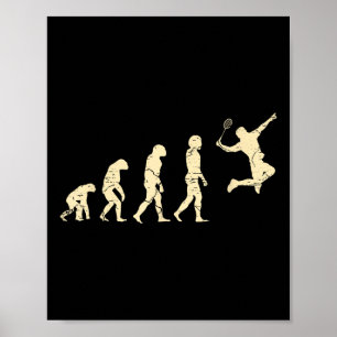 Evolution Badminton Spelare Shuttle Racket Poster