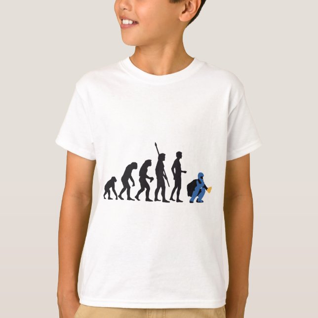 evolution baseball catcher tee shirt (Framsida)