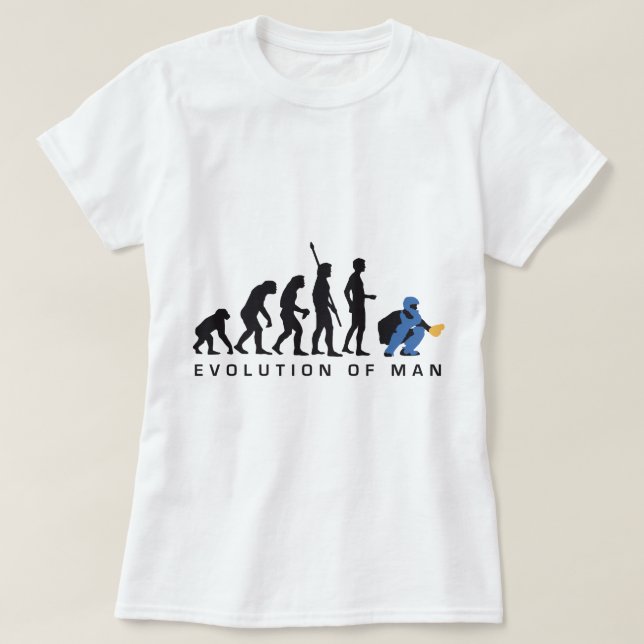 evolution baseball catcher tee shirt (Design framsida)