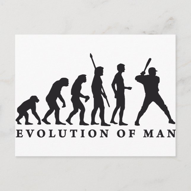 evolution baseball vykort (Framsida)