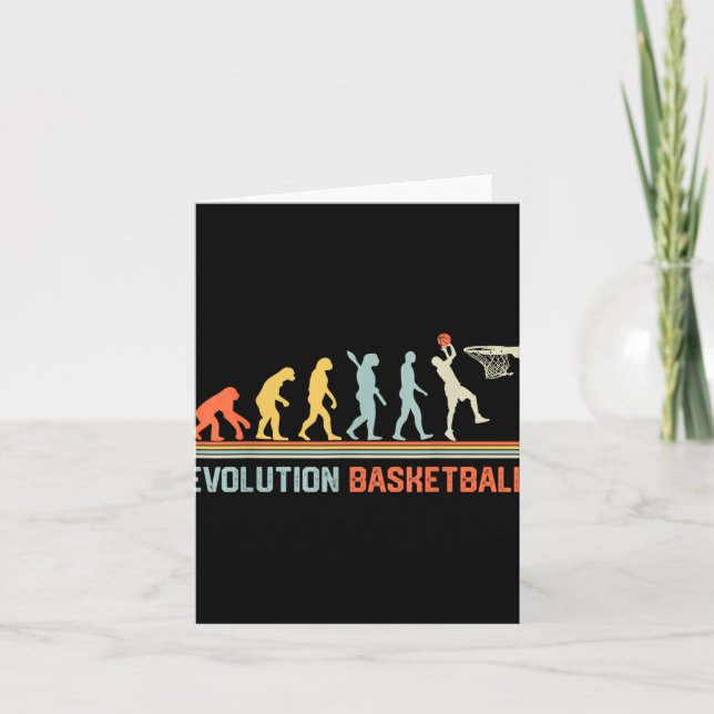 Evolution Basketball - Basketälskare Sport Retro Kort (Framsida)