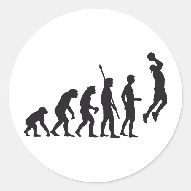 evolution basketball runt klistermärke (Framsida)