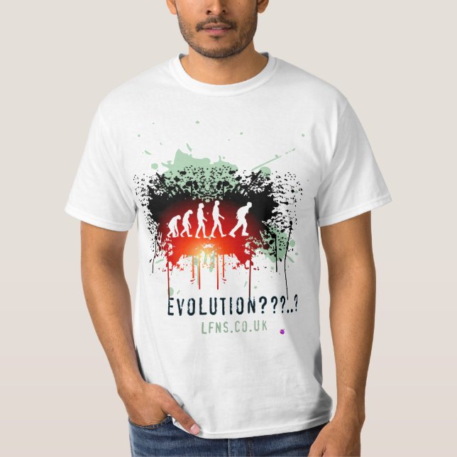 Evolution-/behållavänstersida värderar tee shirt (Framsida)