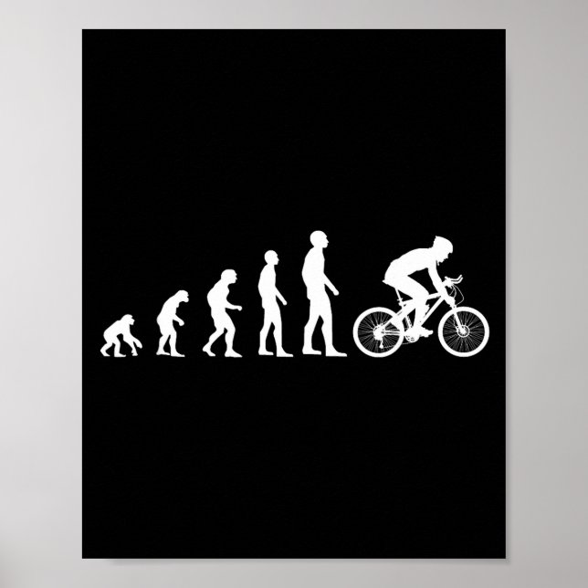 Evolution Bike Man Humour Cyclist Funny  Poster (Framsidan)