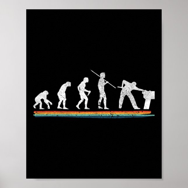 Evolution Billiards Funny Vintage Poster (Framsidan)