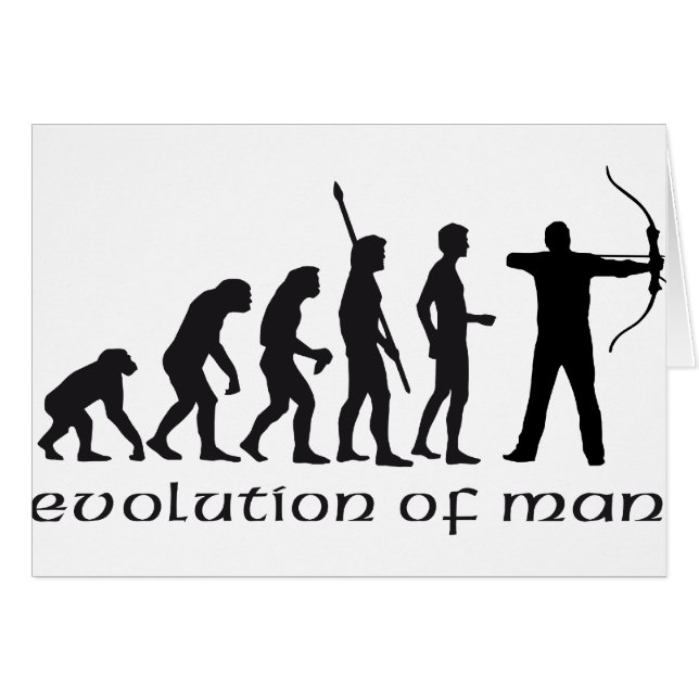 evolution bow and arrow hälsningskort (Framsidan Horizontal)