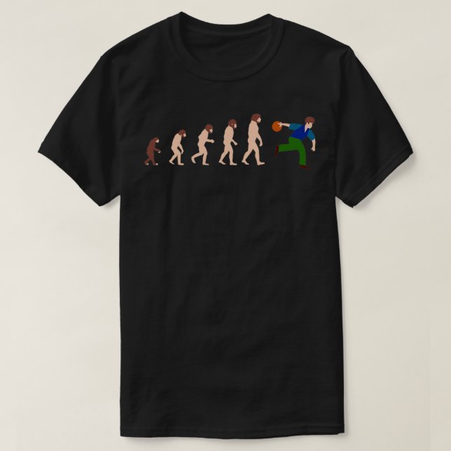 Evolution Bowling Funny Gift Idea 1 T Shirt (Design framsida)
