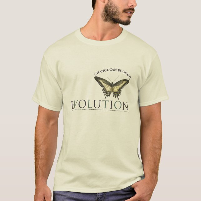 Evolution Butterfly Slogan Tee Shirt (Framsida)