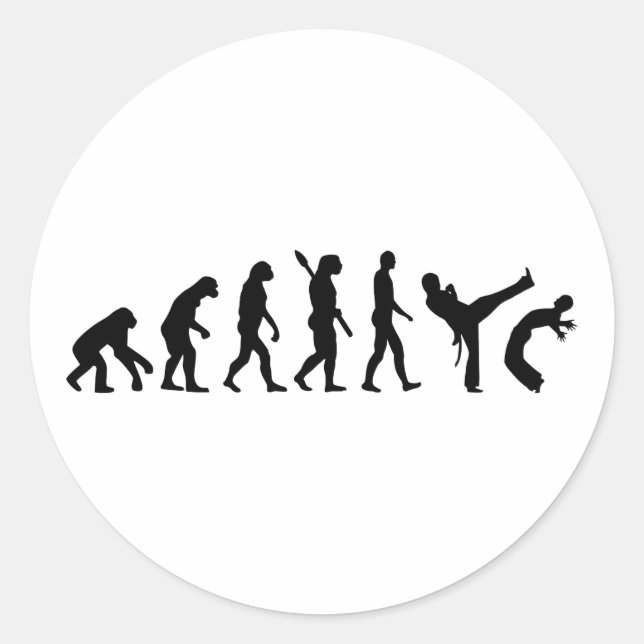 Evolution Capoeira Runt Klistermärke (Framsida)