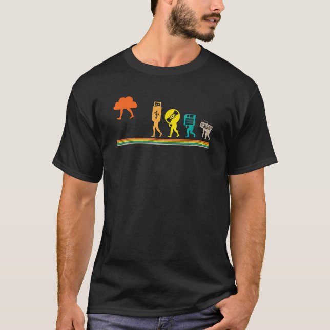 Evolution Cloud USB-diskettenhet Programvaruskript T Shirt (Framsida)