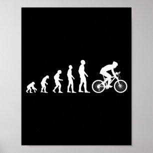 Evolution Cykel Man Humor Cyklist Rolig Poster