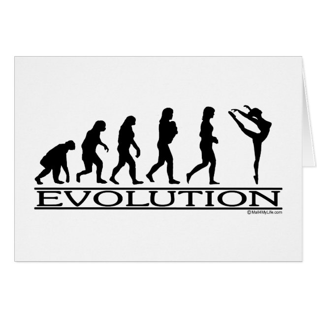 Evolution - dans hälsningskort (Framsidan Horizontal)