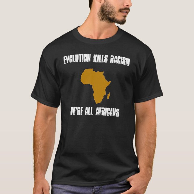 Evolution dödar rasism tee shirt (Framsida)