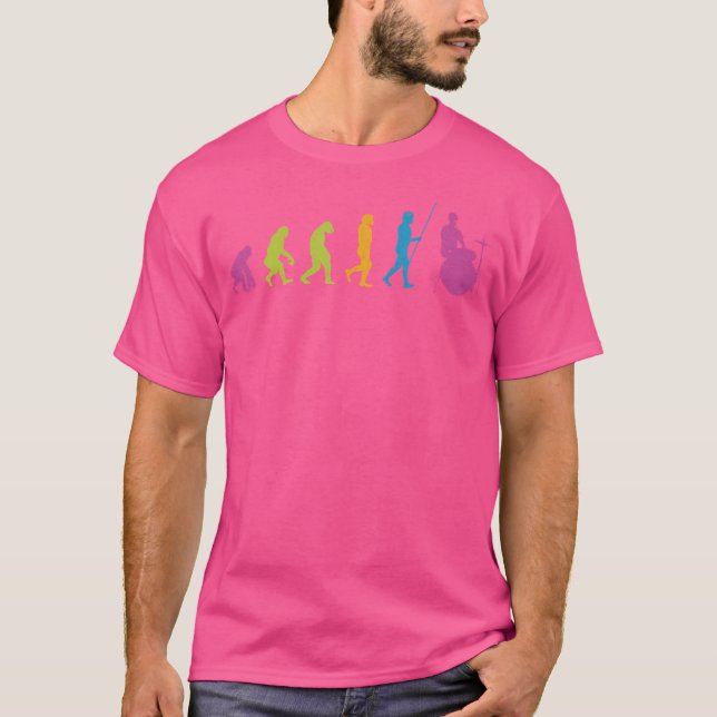 Evolution Drummer Drums Gifts T Shirt (Framsida)