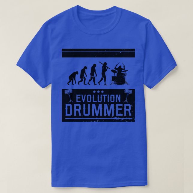 Evolution Drummer Drums Musician (1) T Shirt (Design framsida)