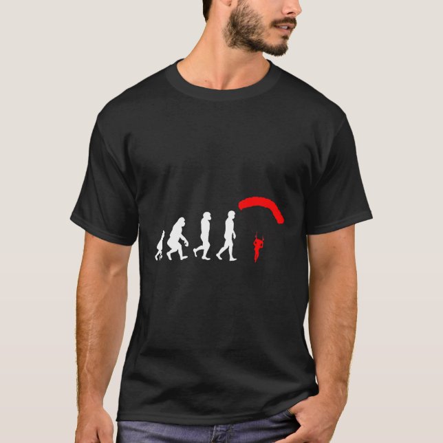 Evolution Fallskärmshopp Roligt Gåva För Fallskärm T Shirt (Framsida)